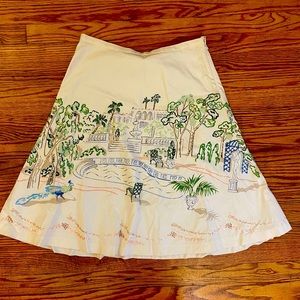 NWOT Jcrew Womens hand beaded cotton skirt linen lined